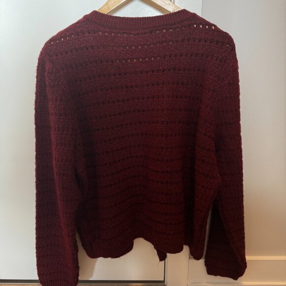 Mango Red Knit Cardigan w/ Gold Buttons - Women's XL - Picture 2 of 3